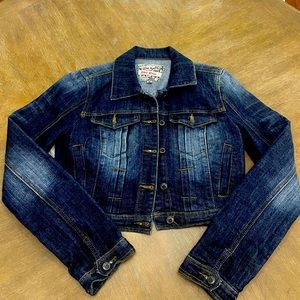 Crop denim jacket non stretch